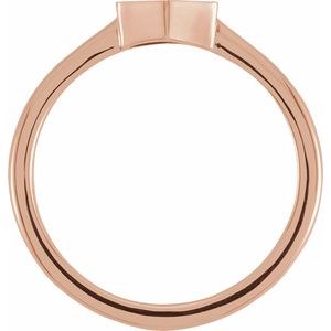 14K Rose 9.5x8 mm Geometric Signet Ring