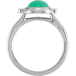 Platinum Natural Green Chrysoprase & 1/8 CTW Natural Diamond Ring
