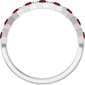 Sterling Silver Natural Mozambique Garnet Stackable Ring