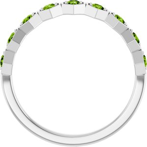Sterling Silver Natural Peridot Stackable Ring