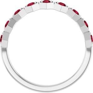 Sterling Silver Natural Ruby Stackable Ring