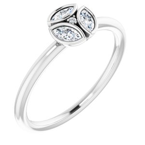 14K White 1/5 CTW Natural Diamond Ring