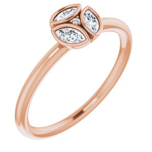 14K Rose 1/5 CTW Natural Diamond Ring