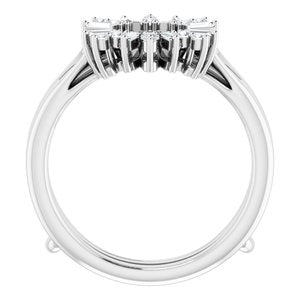 14K White 1/3 CTW Natural Diamond Art Deco Baguette Ring Guard