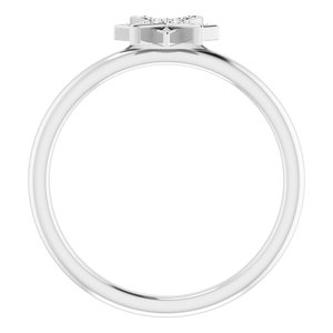 14K White .04 CTW Natural Diamond Star Ring