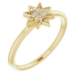 14K Yellow .04 CTW Natural Diamond Star Ring