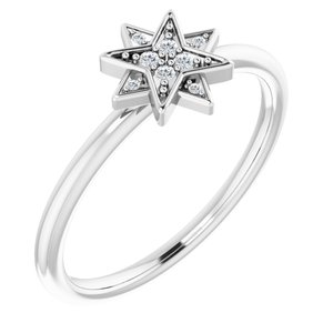 Platinum .04 CTW Natural Diamond Star Ring