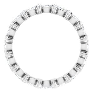 14K White 5/8 CTW Natural Diamond Eternity Band Size 4.5