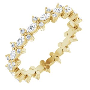 14K Yellow 5/8 CTW Natural Diamond Eternity Band Size 6.5