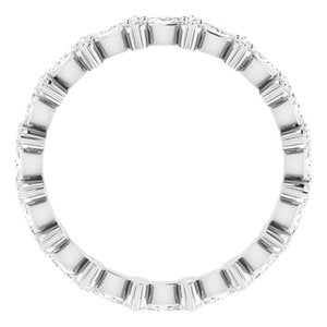 14K White 5/8 CTW Natural Diamond Eternity Band Size 5