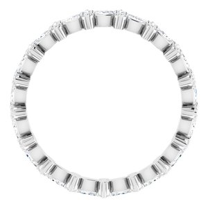 14K White 5/8 CTW Natural Diamond Eternity Band Size 7.5