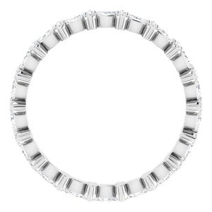14K White 3/4 CTW Natural Diamond Eternity Band Size 8
