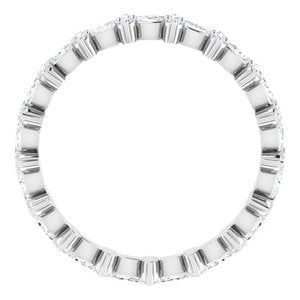 14K White 5/8 CTW Natural Diamond Eternity Band Size 6.5
