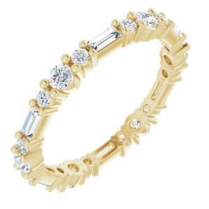 14K Yellow 7/8 CTW Natural Diamond Eternity Band Size 7.5