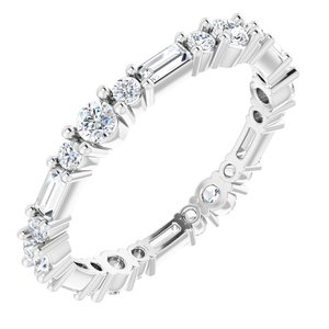 Platinum 7/8 CTW Natural Diamond Eternity Band Size 6.5
