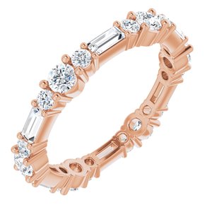 14K Rose 7/8 CTW Natural Diamond Eternity Band Size 4