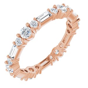 14K Rose 7/8 CTW Natural Diamond Eternity Band Size 4.5