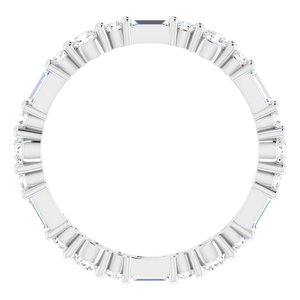 14K White 7/8 CTW Natural Diamond Eternity Band Size 8