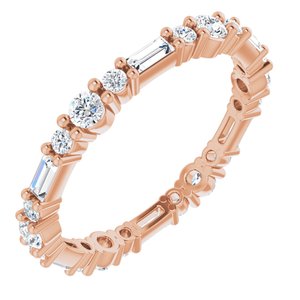 14K Rose 7/8 CTW Natural Diamond Eternity Band Size 8