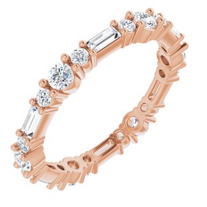 14K Rose 7/8 CTW Natural Diamond Eternity Band Size 6