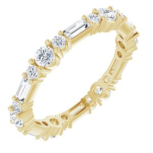 14K Yellow 7/8 CTW Natural Diamond Eternity Band Size 5