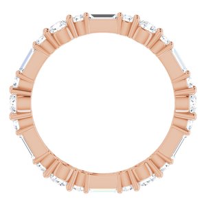 14K Rose 7/8 CTW Natural Diamond Eternity Band Size 4.5
