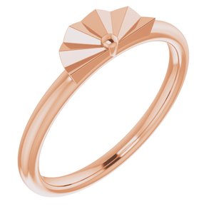 14K Rose Starburst Stackable Ring