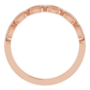 14K Rose 1/6 CTW Natural Diamond Stackable Ring