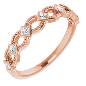 14K Rose 1/6 CTW Natural Diamond Stackable Ring