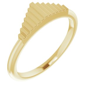 14K Yellow Geometric Stackable Ring