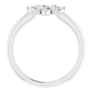 14K White 1/10 CTW Natural Diamond Starburst Ring
