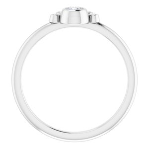 Sterling Silver Natural White Sapphire & .04 CTW Natural Diamond Ring