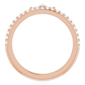 14K Rose 1/3 CTW Natural Diamond Stackable Crown Ring