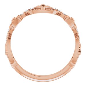 14K Rose 1/8 CTW Natural Diamond Vintage-Inspired Anniversary Band