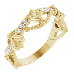 14K Yellow 1/8 CTW Natural Diamond Vintage-Inspired Anniversary Band