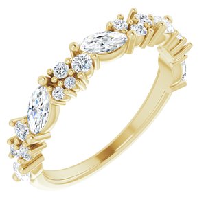 14K Yellow 7/8 CTW Natural Diamond Anniversary Band