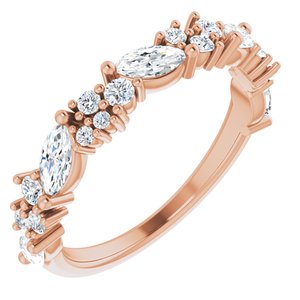 14K Rose 7/8 CTW Natural Diamond Anniversary Band