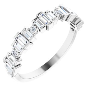 14K White 5/8 CTW Natural Diamond Anniversary Band