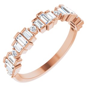 14K Rose 5/8 CTW Natural Diamond Anniversary Band