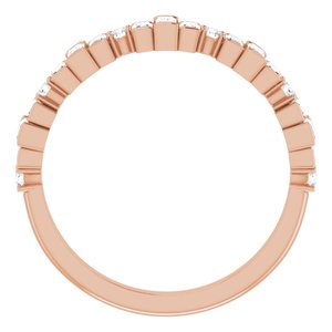 14K Rose 5/8 CTW Natural Diamond Anniversary Band