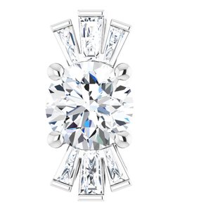 Sterling Silver Natural White Sapphire & 1/6 CTW Natural Diamond Pendant