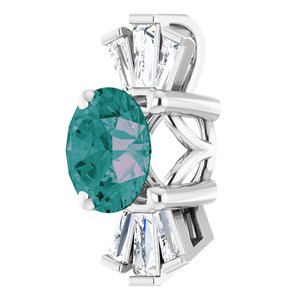 Platinum Lab-Grown Alexandrite & 1/6 CTW Natural Diamond Pendant