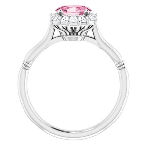 Sterling Silver Natural Pink Tourmaline & 1/4 CTW Natural Diamond Ring