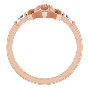 14K Rose 1/8 CTW Natural Diamond Geometric Ring