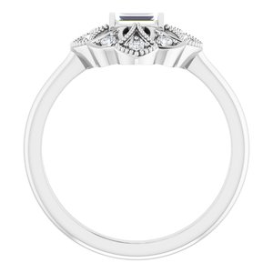 14K White 1/6 CTW Natural Diamond Vintage-Inspired Ring
