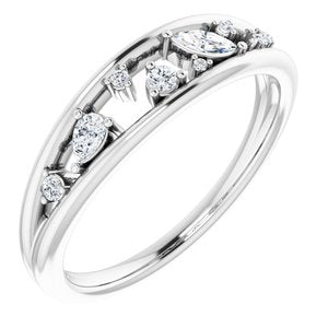 Sterling Silver 1/6 CTW Natural Diamond Negative Space Ring