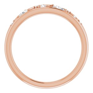 14K Rose 1/6 CTW Natural Diamond Negative Space Ring