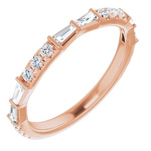 14K Rose 3/8 CTW Natural Diamond French-Set Anniversary Band