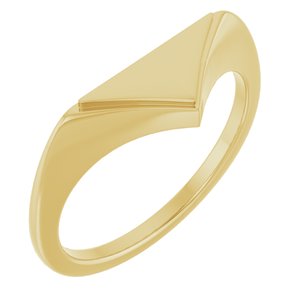 14K Yellow 11.5x6 mm Geometric Signet Ring