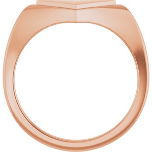 14K Rose 11.5x6 mm Geometric Signet Ring